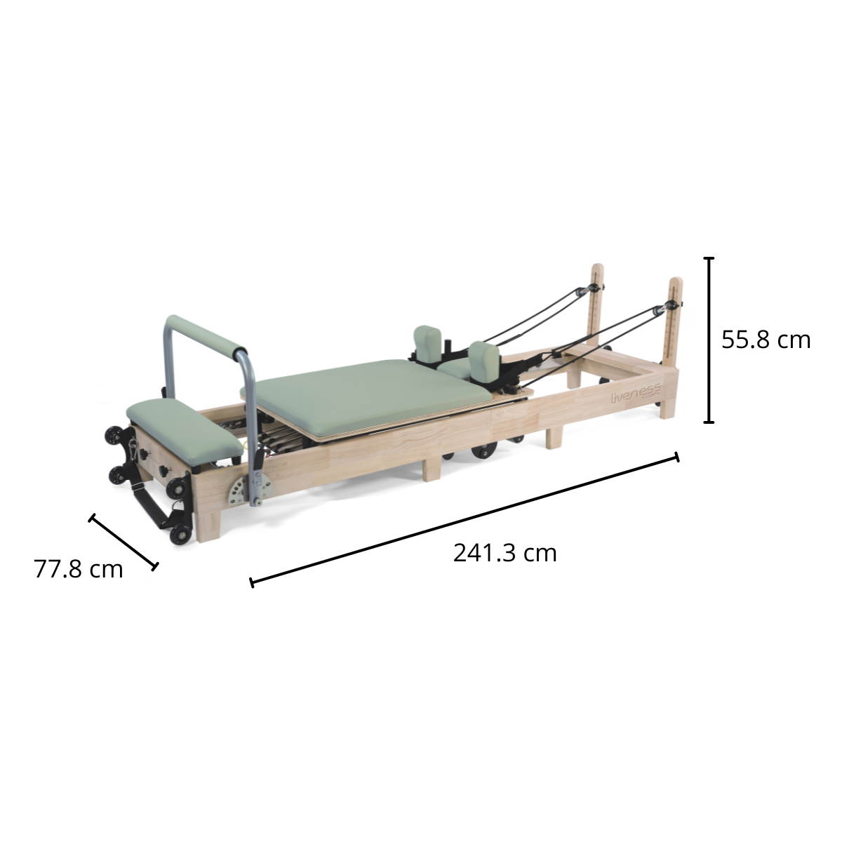 Toorx Liveness Opvouwbare Eikenhout Reformer PTX 3000 - Green Tea - In gebruik
