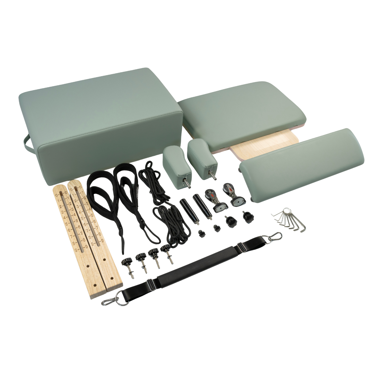 Toorx Liveness Opvouwbare Eikenhout Reformer PTX 3000 - Green Tea - Afbeelding 5