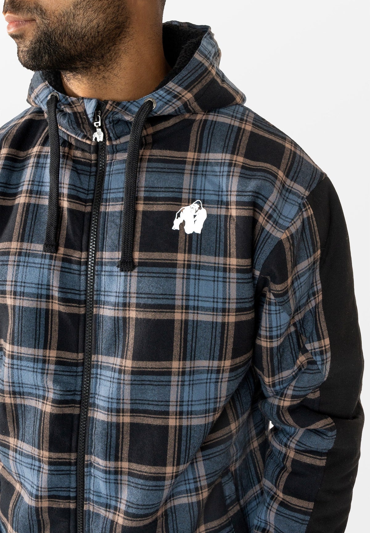 Gorilla Wear Kenton Jas - Zwart/Blauw - In gebruik