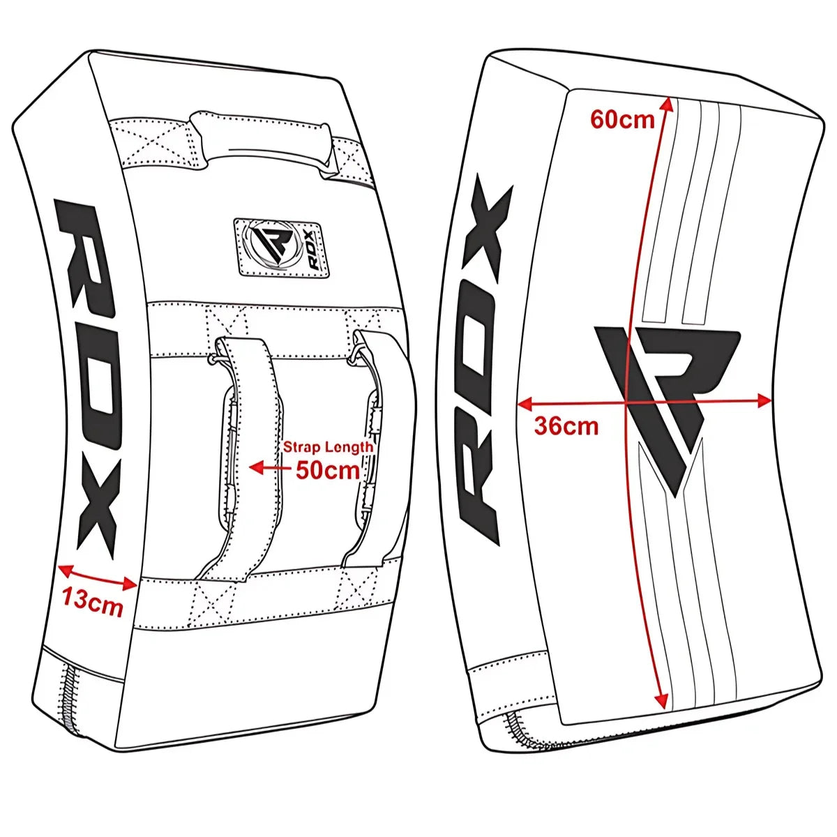 RDX Sports T1 Gebogen Stootkussen - Wit - Afbeelding 7