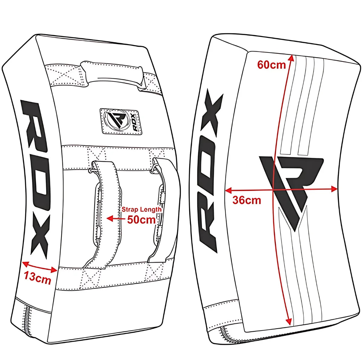 RDX Sports T1 Gebogen Stootkussen - Zwart - Afbeelding 6