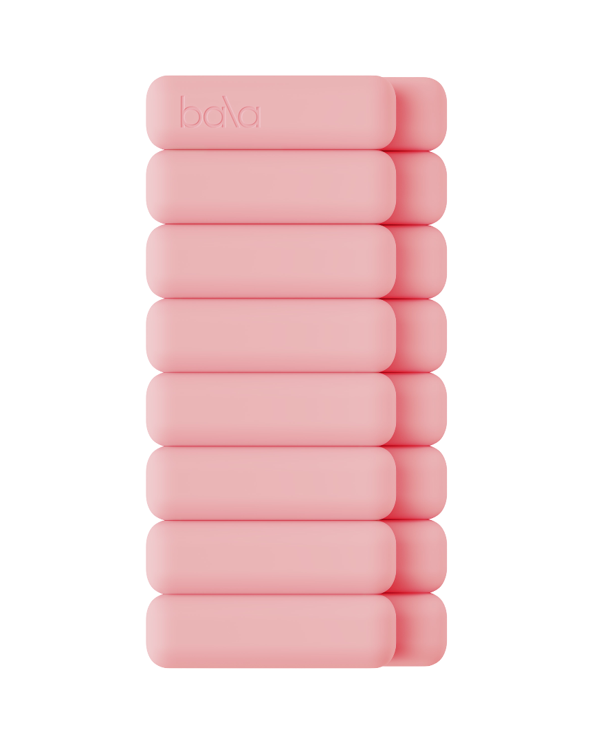 Bala Bangles Enkel- en Polsgewicht - Blush/Roze - In gebruik