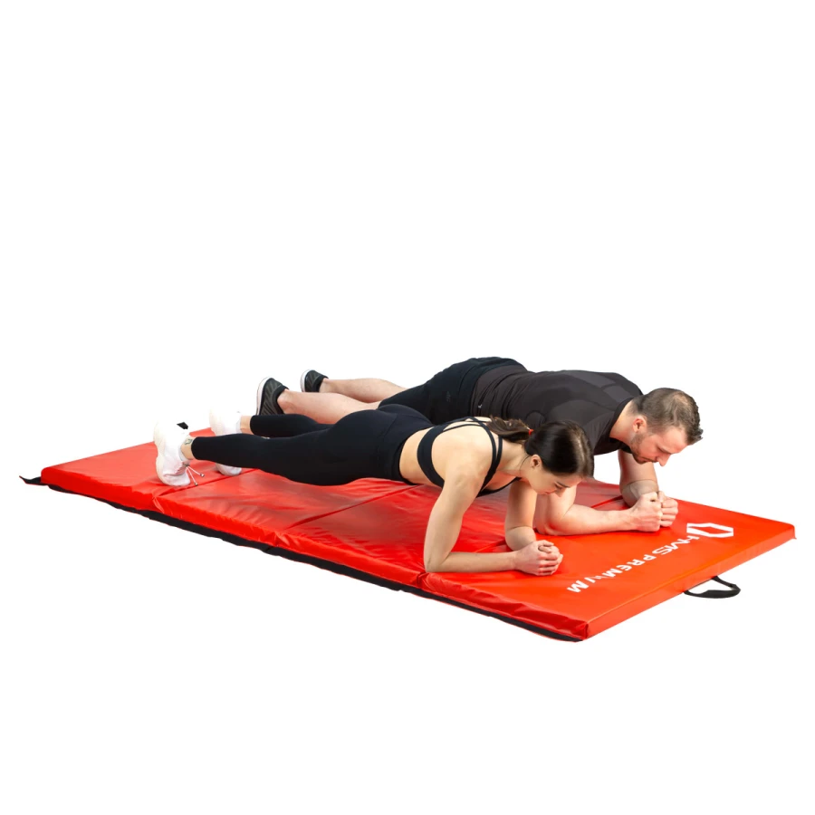 HMS Premium Opvouwbare Fitness Mat - Rood - Afbeelding 6
