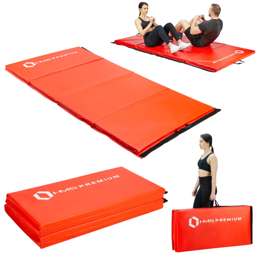 HMS Premium Opvouwbare Fitness Mat - Rood - Afbeelding 8