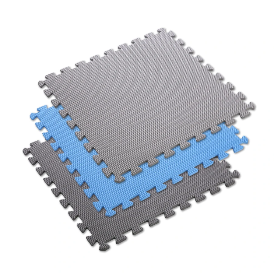 One Fitness Puzzelmat - Set van 9 - 10 mm - Blauw/Grijs - Afbeelding 11