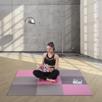 One Fitness Puzzelmat - Set van 9 - 10 mm - Roze/Grijs - Afbeelding 8