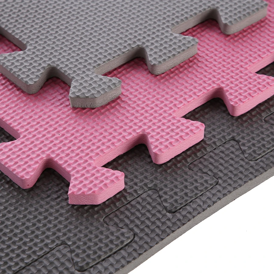 One Fitness Puzzelmat - Set van 9 - 10 mm - Roze/Grijs - Afbeelding 12