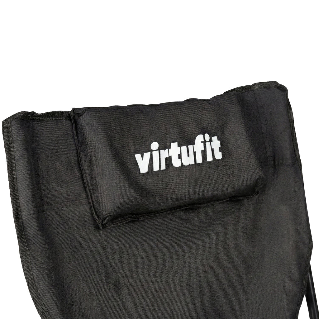 VirtuFit Campingstoel opvouwbaar met voetsteun - Strandstoel - Zwart - Set van 2 - Afbeelding 11