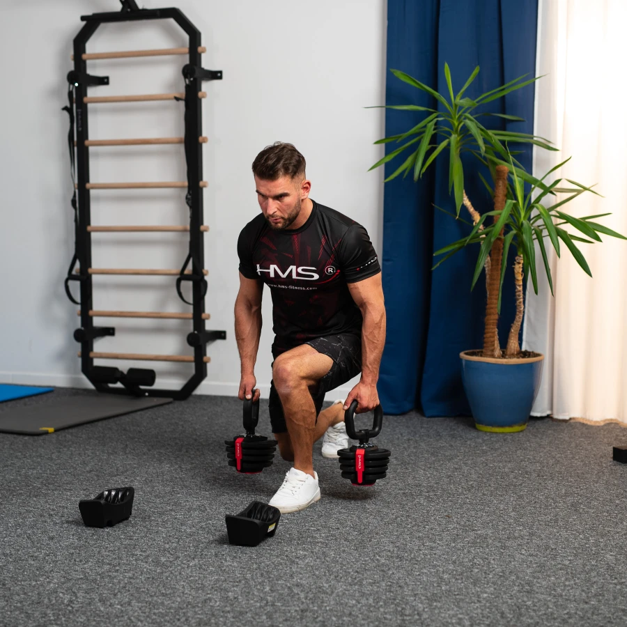 HMS 3-in-1 Verstelbare Dumbbell Set - 43,5 kg - Afbeelding 9