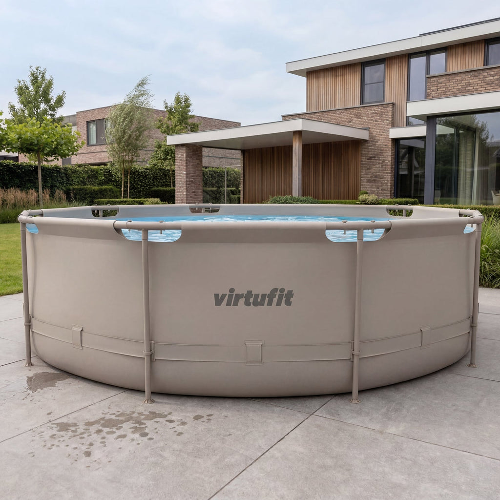 VirtuFit Zwembad Rond Ø366 x 100 cm - Beige - Compleet Pakket - Afbeelding 14