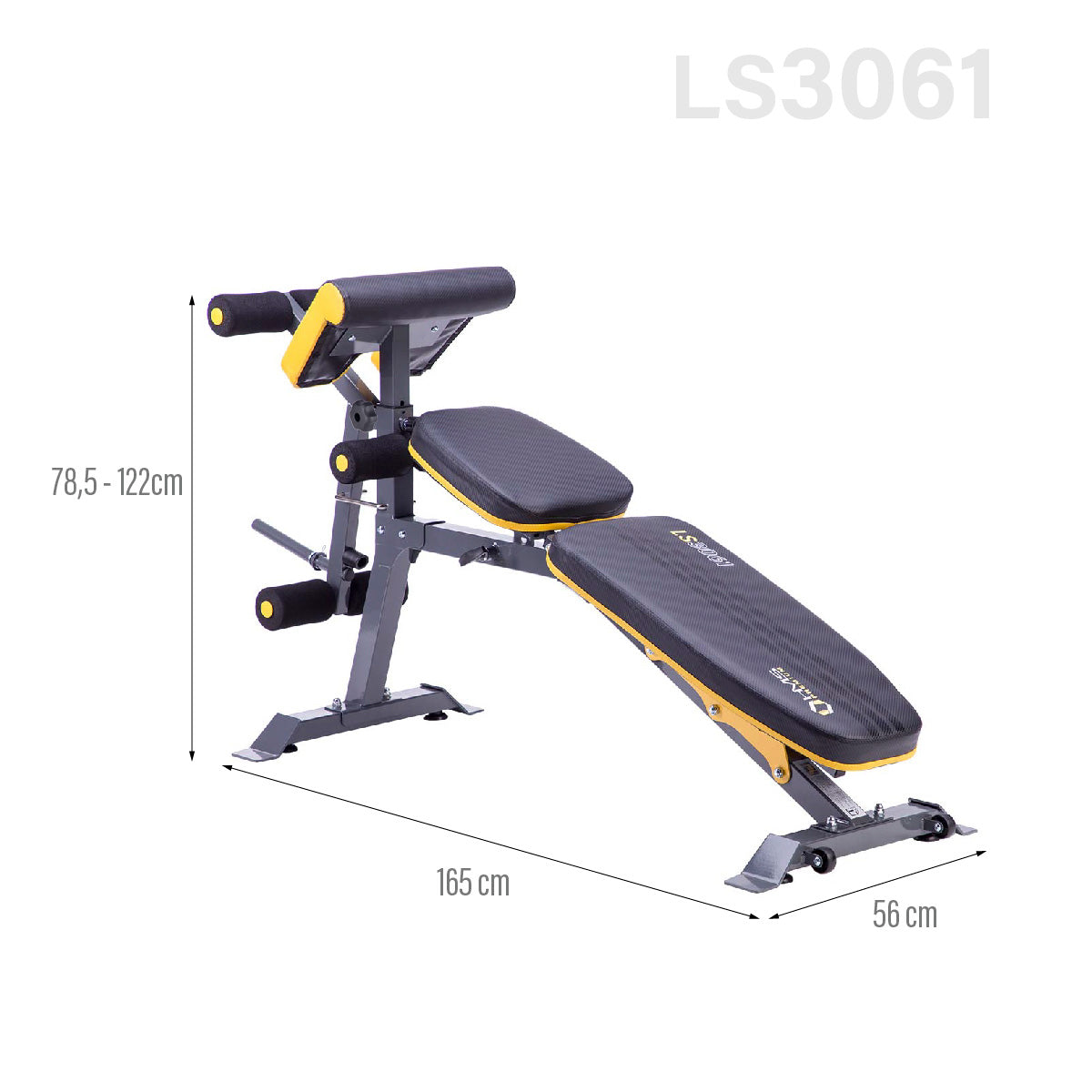 HMS Premium Trainingsbank met Preacher Curl - Zwart/Geel - In gebruik