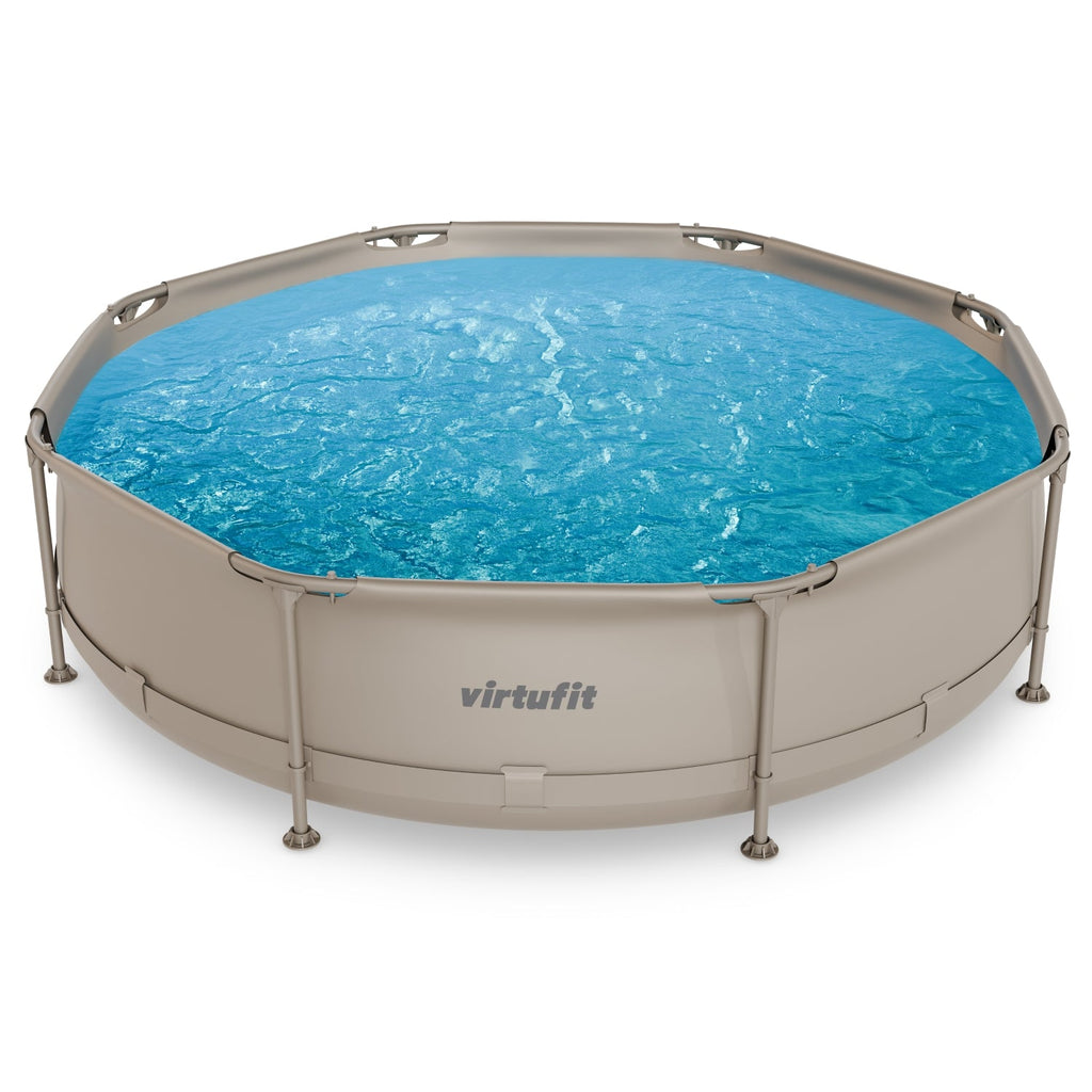 VirtuFit Zwembad Rond Ø366 x 100 cm - Beige - Compleet Pakket - Afbeelding 13
