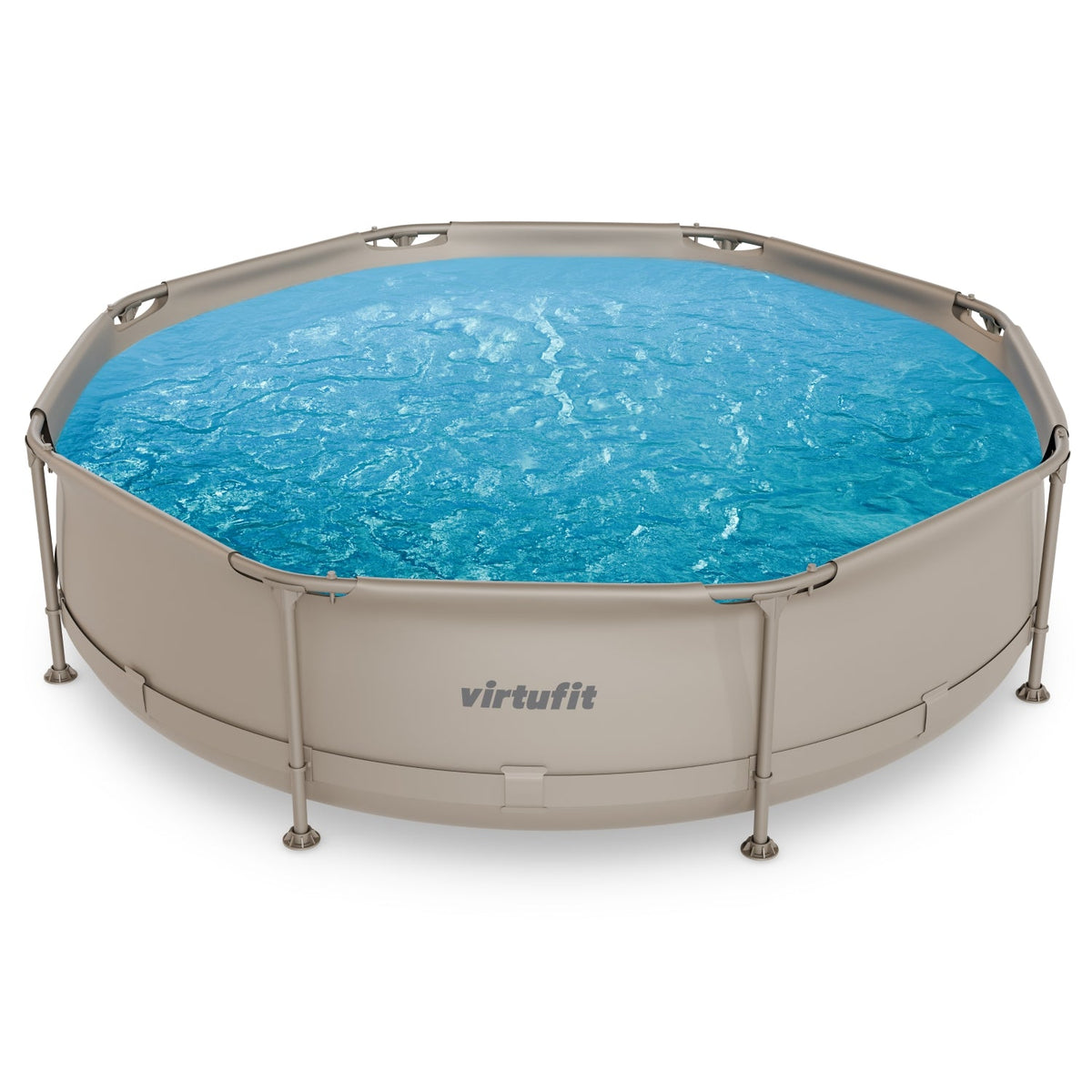 VirtuFit Zwembad Rond Ø366 x 100 cm - Beige - Compleet Pakket - Afbeelding 13