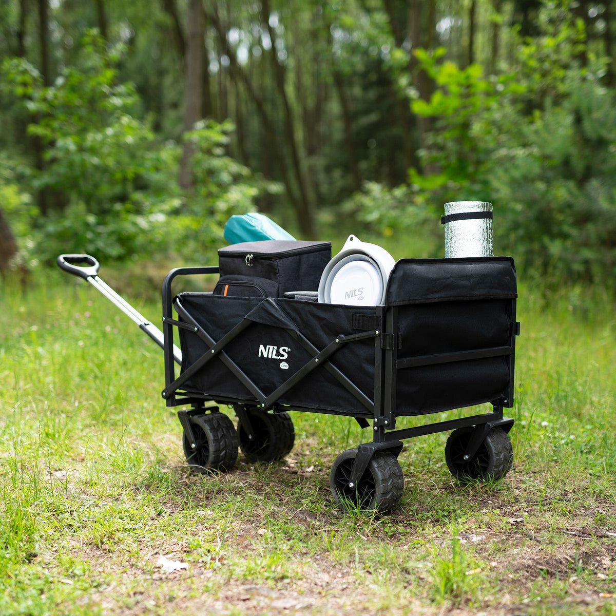 NILS Camp Opvouwbare Bolderkar - Zwart - 160L - Afbeelding 8