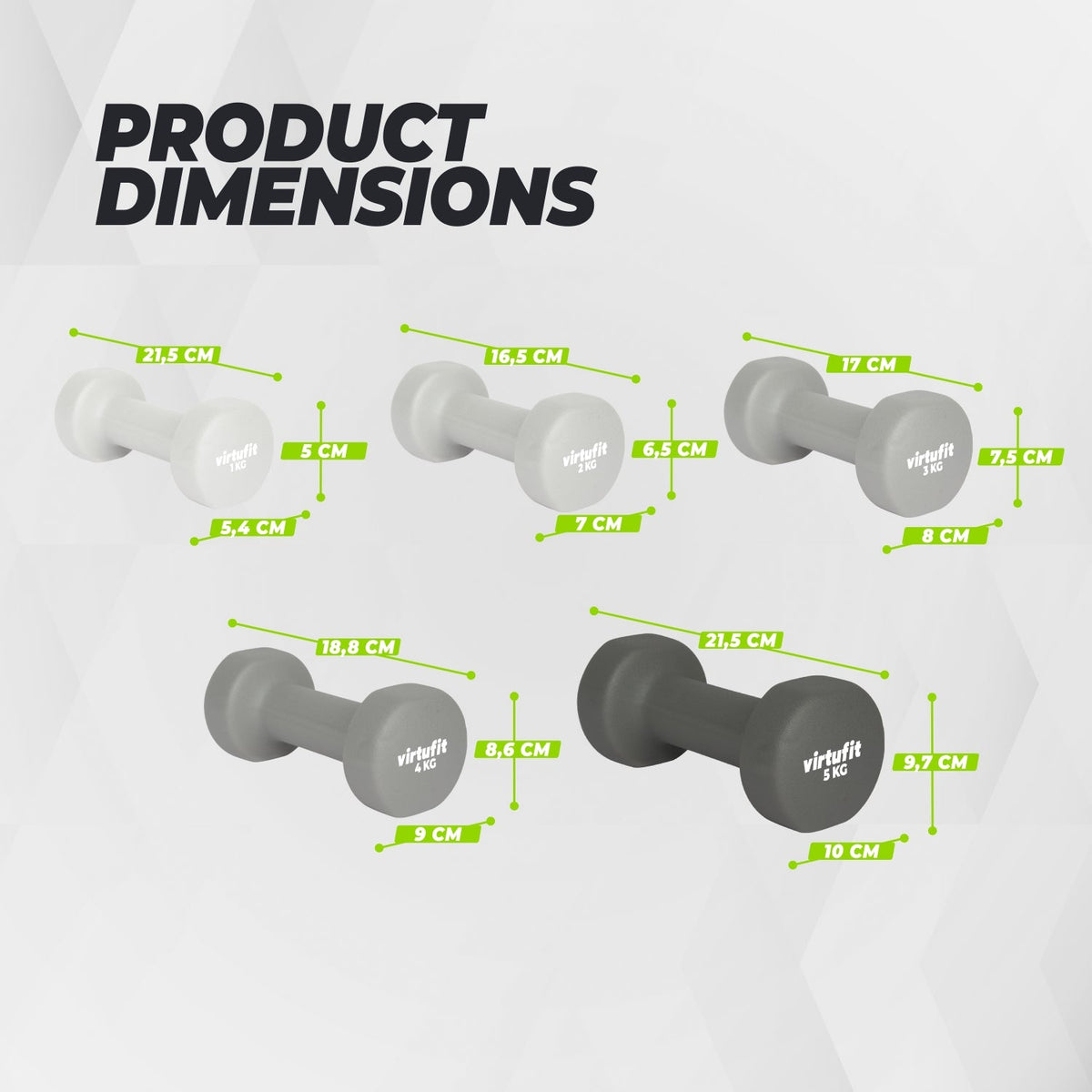 VirtuFit Vinyl Dumbbell Set Pro - 2 x 1 kg - In gebruik