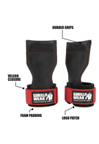 Gorilla Wear Lifting Grips - Zwart/Rood - Afbeelding 7