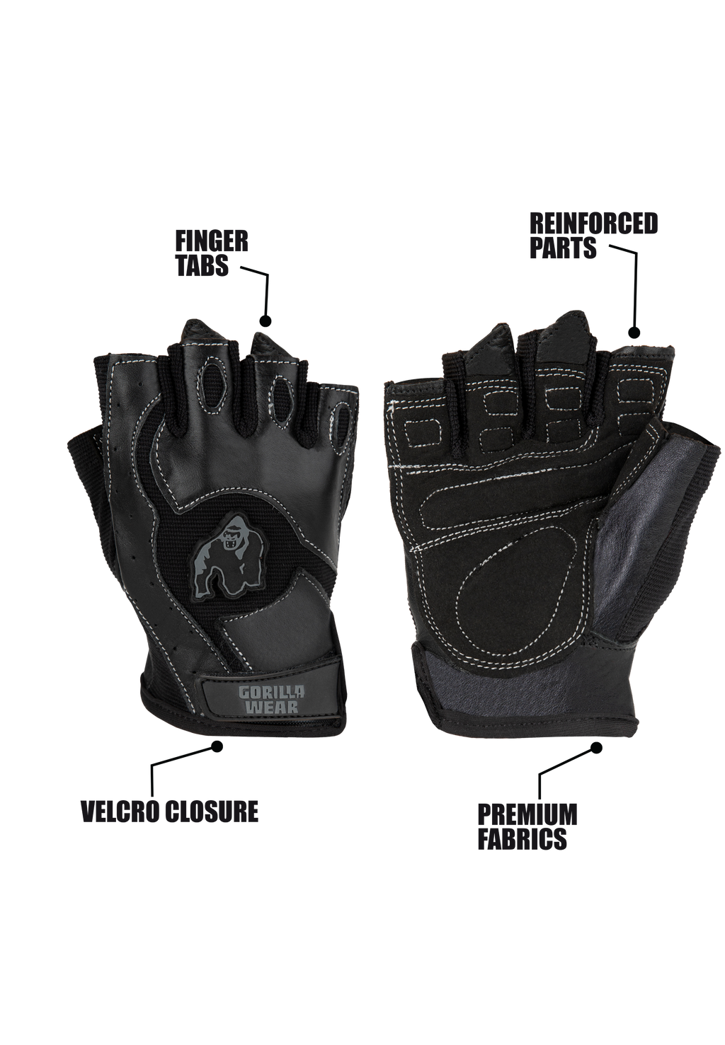 Gorilla Wear Mitchell Training Gloves - Fitness Handschoenen - Zwart - Afbeelding 5
