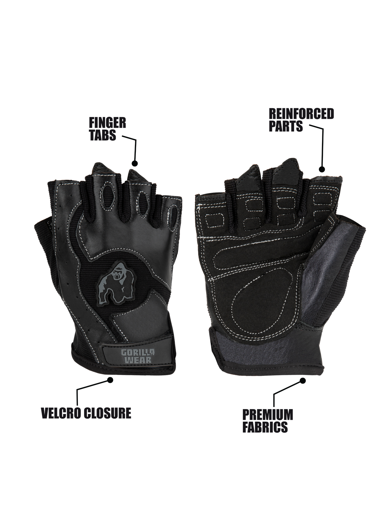 Gorilla Wear Mitchell Training Gloves - Fitness Handschoenen - Zwart - Afbeelding 5