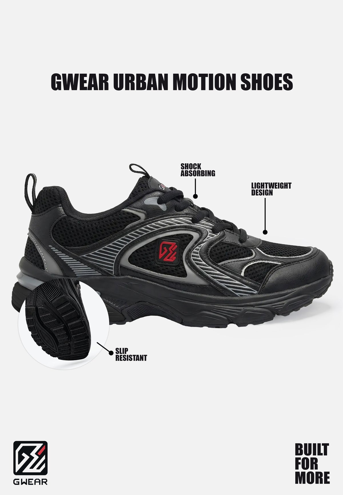 Gorilla Wear Gwear Urban Motion Sneakers - Zwart - Detail