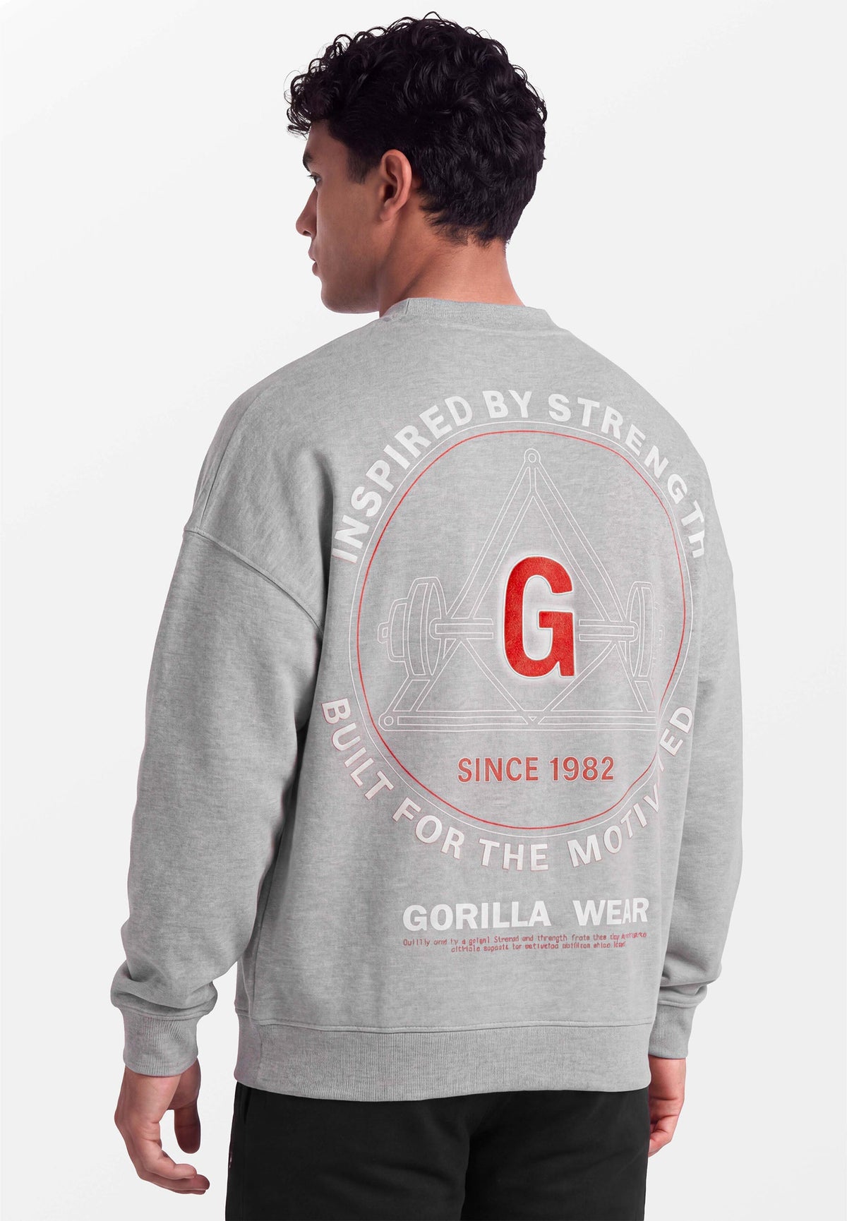 Gorilla Wear Leeds Oversized Sweater - Lichtgrijs - Aanzicht