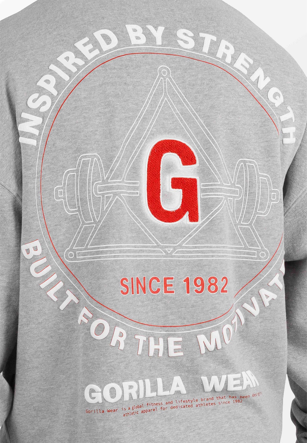 Gorilla Wear Leeds Oversized Sweater - Lichtgrijs - Detail