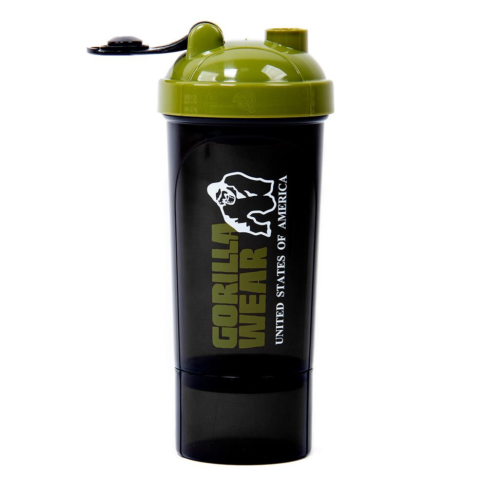 Gorilla Wear Shake Beker - 500 ml - Zwart/Legergroen - In gebruik