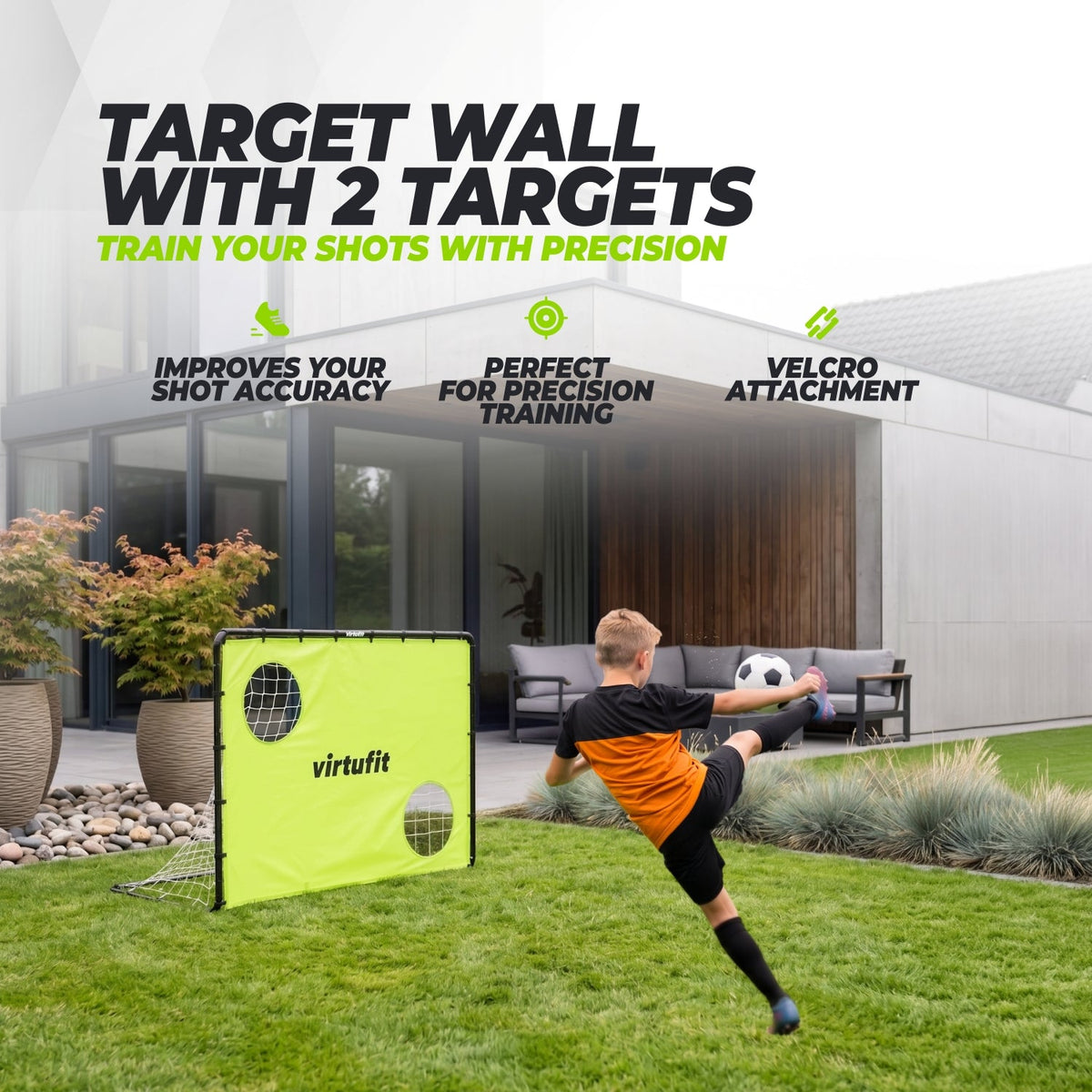 VirtuFit Voetbaldoel met Doelwand - Voetbal Goal - 180 x 120 cm