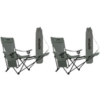 VirtuFit Campingstoel opvouwbaar met voetsteun - Strandstoel - Grijs - Set van 2 - Hoofdafbeelding