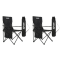 VirtuFit Opvouwbare Camping Stoel - Zwart - Set van 2 - Hoofdafbeelding