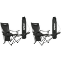 VirtuFit Campingstoel opvouwbaar met voetsteun - Strandstoel - Zwart - Set van 2 - Hoofdafbeelding
