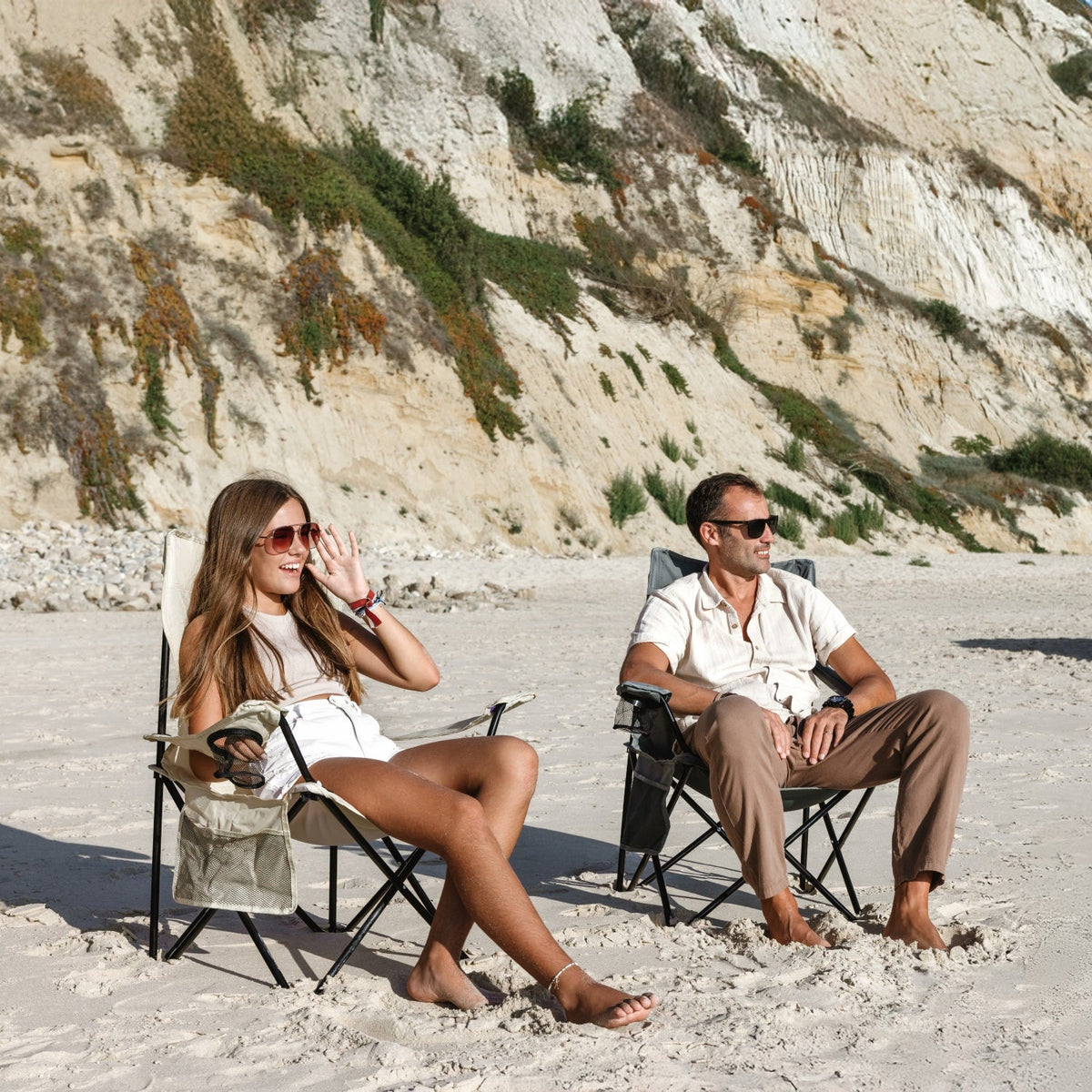 VirtuFit Opvouwbare Camping Stoel - Grijs - Set van 2