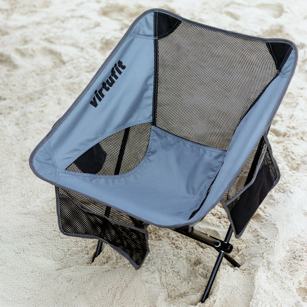 VirtuFit Camping Stoel Compact - Opvouwbaar - Beige - Set van 2