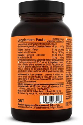 QNT BCAA's + Vitamine B6 - 100 Capsules - Aanzicht